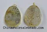 NGP3918 40*55mm freeform fossil coral pendants wholesale