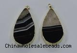 NGP3927 35*65mm - 40*70mm flat teardrop druzy agate pendants