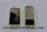 NGP3928 25*55mm - 30*60mm rectangle druzy agate pendants