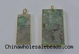 NGP3930 20*45mm - 30*60mm rectangle green gemstone pendants