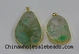 NGP3931 30*45mm - 40*60mm freeform green gemstone pendants