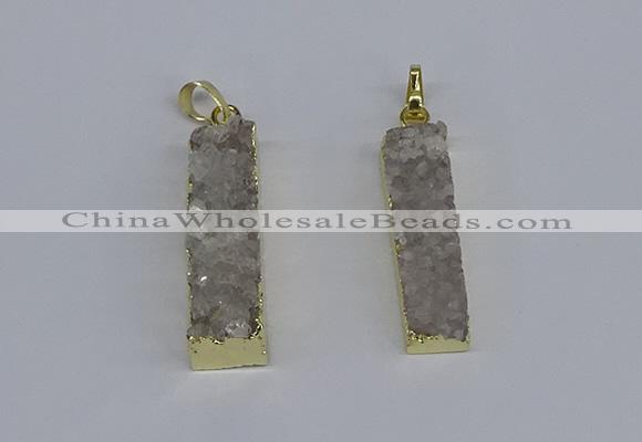 NGP3940 10*35mm - 12*30mm rectangle druzy agate pendants wholesale