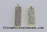NGP3942 12*50mm - 15*45mm rectangle druzy agate pendants wholesale
