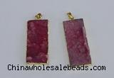 NGP3955 20*50mm - 25*45mm rectangle druzy agate gemstone pendants