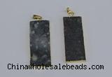 NGP3959 20*50mm - 25*45mm rectangle druzy agate gemstone pendants