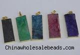 NGP3960 20*50mm - 25*45mm rectangle druzy agate gemstone pendants