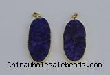 NGP3964 22*45mm - 25*50mm oval druzy agate pendants wholesale