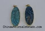 NGP3966 22*45mm - 25*50mm oval druzy agate pendants wholesale