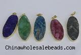 NGP3970 22*45mm - 25*50mm oval druzy agate pendants wholesale