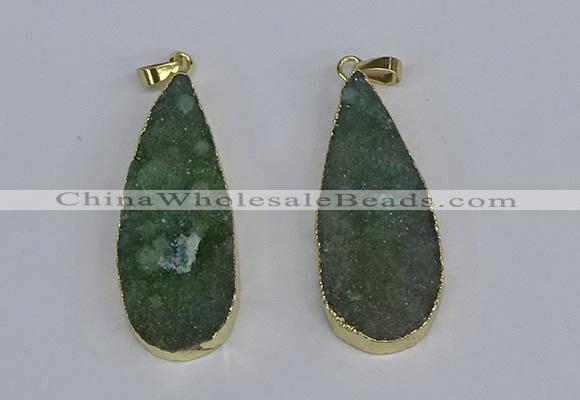 NGP3977 20*40mm - 25*50mm flat teardrop druzy agate pendants