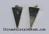 NGP3989 20*48mm - 25*50mm triangle druzy agate pendants wholesale