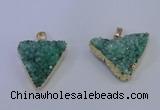 NGP4051 25*30mm – 30*35mm triangle druzy quartz pendants