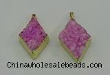 NGP4076 25*35mm - 28*40mm diamond druzy quartz pendants