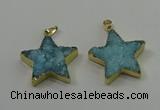 NGP4094 30*32mm - 32*35mm star druzy quartz pendants wholesale