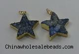 NGP4096 30*32mm - 32*35mm star druzy quartz pendants wholesale