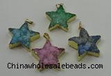 NGP4098 30*32mm - 32*35mm star druzy quartz pendants wholesale