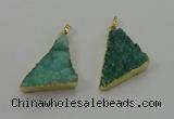NGP4105 22*35mm - 24*40mm triangle druzy quartz pendants wholesale