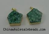 NGP4116 28*28mm - 30*30mm pentagon druzy quartz pendants wholesale