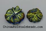 NGP4149 40*45mm - 50*55mm flower plated druzy agate pendants