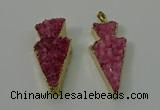 NGP4156 20*45mm - 22*48mm arrowhead druzy quartz pendants