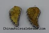 NGP4314 20*40mm - 25*50mm wing-shaped druzy quartz pendants