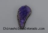 NGP4315 20*40mm - 25*50mm wing-shaped druzy quartz pendants