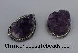 NGP4324 25*35mm - 30*40mm freeform druzy amethyst pendants