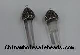 NGP4330 10*35mm - 12*45mm sticks white crystal pendants