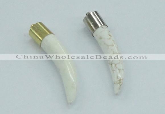 NGP4502 9*50mm - 9*55mm horn white turquoise pendants wholesale