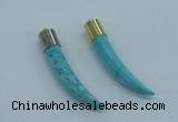 NGP4507 9*50mm - 9*55mm horn blue turquoise pendants wholesale