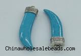 NGP4515 12*50mm - 12*55mm horn blue turquoise pendants wholesale