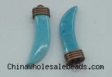 NGP4517 12*50mm - 12*55mm horn blue turquoise pendants wholesale