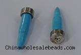 NGP4540 15*52mm bullet-shaped white howlite turquoise pendants