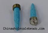 NGP4542 15*52mm bullet-shaped white howlite turquoise pendants