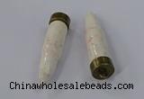 NGP4545 15*62mm bullet-shaped white howlite turquoise pendants