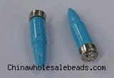 NGP4548 15*62mm bullet-shaped white howlite turquoise pendants