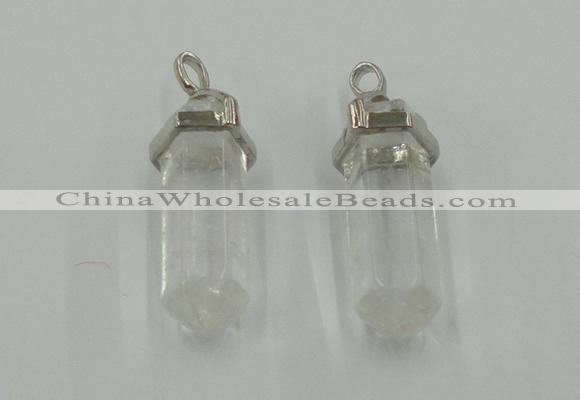 NGP5001 8*30mm sticks white crystal gemstone pendants wholesale