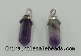 NGP5004 8*30mm sticks amethyst gemstone pendants wholesale