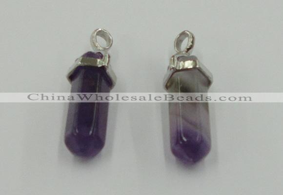 NGP5004 8*30mm sticks amethyst gemstone pendants wholesale