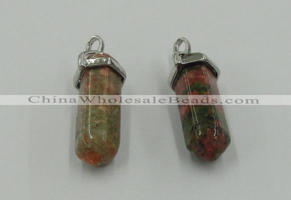 NGP5014 8*30mm sticks unakite gemstone pendants wholesale