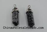 NGP5021 8*30mm sticks snowflake obsidian pendants wholesale