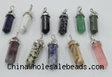 NGP5023 8*30mm sticks mixed gemstone pendants wholesale