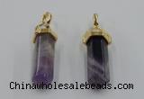 NGP5029 8*30mm sticks amethyst gemstone pendants wholesale