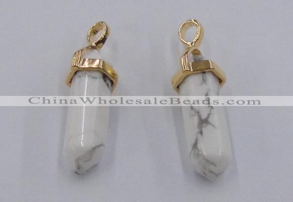 NGP5030 8*30mm sticks white howlite gemstone pendants wholesale