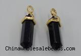 NGP5032 8*30mm sticks blue goldstone pendants wholesale