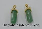 NGP5034 8*30mm sticks green aventurine pendants wholesale