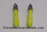 NGP5417 10*65mm sticks lemon jade gemstone pendants wholesale