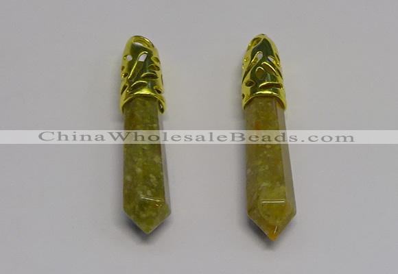 NGP5440 10*65mm sticks unakite gemstone pendants wholesale