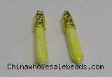 NGP5444 10*65mm sticks lemon jade gemstone pendants wholesale