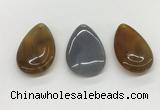 NGP5506 30*50mm flat teardrop agate gemstone pendants